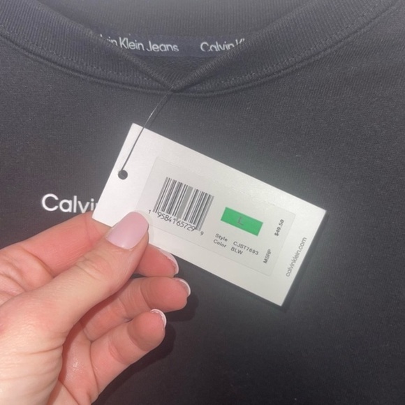 CALVIN KLEIN JEANS Black Sweatshirt L NWT - Picture 7 of 8